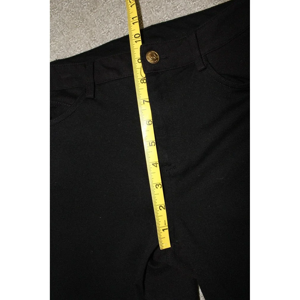 Michael Kors Women's Black Skinny Stretch Ponte Pants High Rise Size M‎
